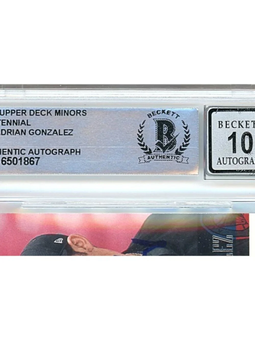 Adrian Gonzalez Signed 2001 UD Minors #99 RC Slabbed Auto Card